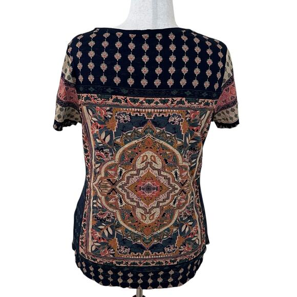 Lucky Brand Women's Navy Multicolor Top - Size 1X - NWOT - Picture 2 of 8